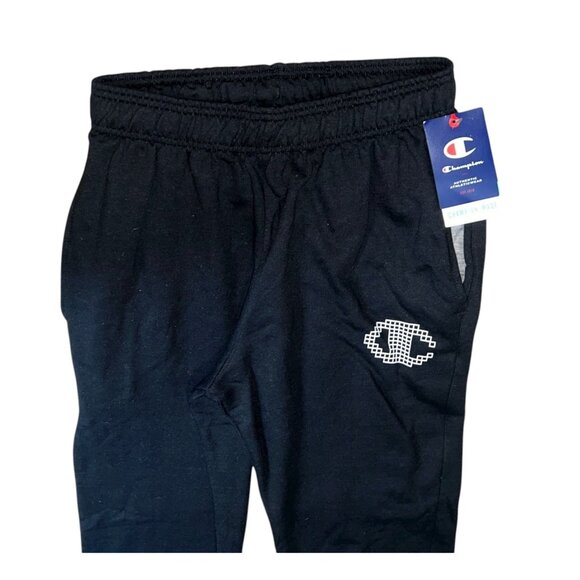 Champion Power Blend BeeHive Patch Sweat Pants Sz Medium Black Womens Soft - Picture 8 of 13